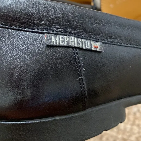 Mephisto Cool-Air Black Leather Slip On Mens 11 Loafers driving Shoes old money