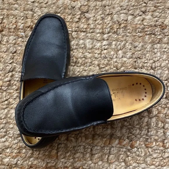 Mephisto Cool-Air Black Leather Slip On Mens 11 Loafers driving Shoes old money