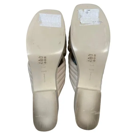 Mercedes Castillo Veronica Leather Crisscross Platform Sandals Linen Sz 11/ EU41