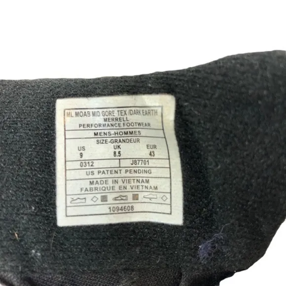 Merrell Air Cushion Ortholite Hiking Shoes Boots