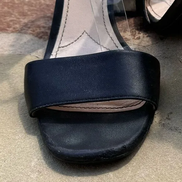 Metallic silver and Black Prada heels; totally restored Sz 37