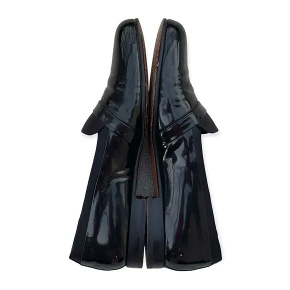 Mezlan Mirage Black Patten Leather Formal Slip On dress Shoes Size 8.5M