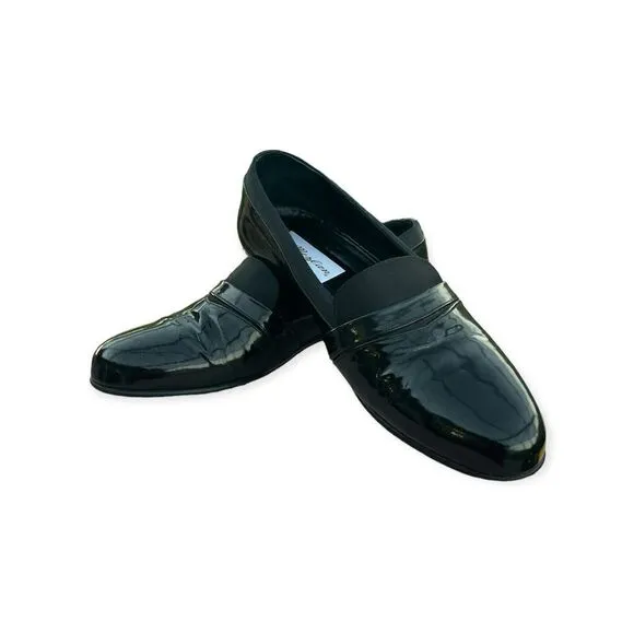 Mezlan Mirage Black Patten Leather Formal Slip On dress Shoes Size 8.5M
