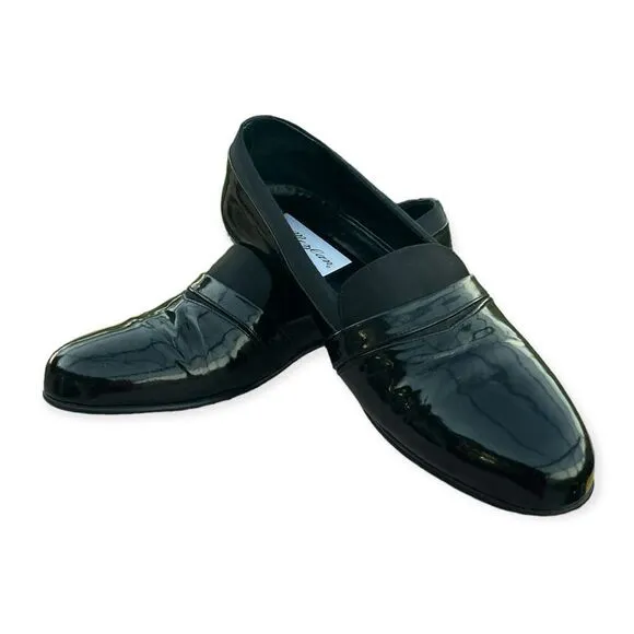 Mezlan Mirage Black Patten Leather Formal Slip On dress Shoes Size 8.5M
