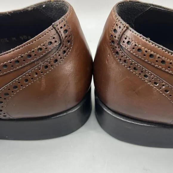 Mezlan Remy Brogue Cap Toe Oxford Men Size 10.5 M Brown Leather Shoes Spain Made