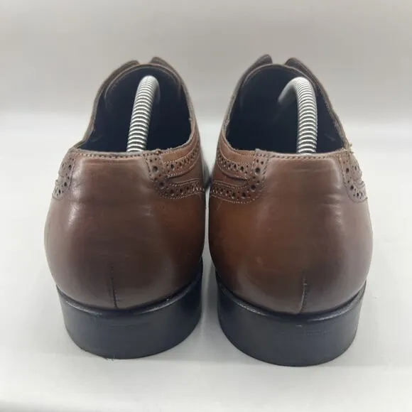 Mezlan Remy Brogue Cap Toe Oxford Men Size 10.5 M Brown Leather Shoes Spain Made