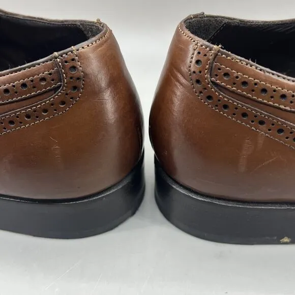 Mezlan Remy Brogue Cap Toe Oxford Men Size 10.5 M Brown Leather Shoes Spain Made