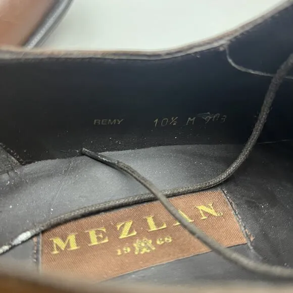 Mezlan Remy Brogue Cap Toe Oxford Men Size 10.5 M Brown Leather Shoes Spain Made