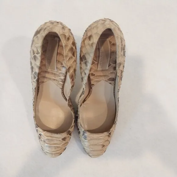 Michael Kors Cairo Genuine Python Skin Pumps Womens 8 Beige Nude Heels Snakeskin