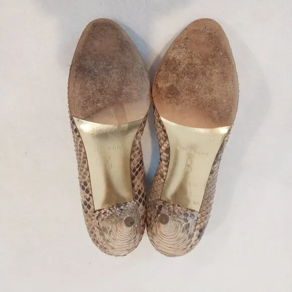 Michael Kors Cairo Genuine Python Skin Pumps Womens 8 Beige Nude Heels Snakeskin