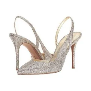 Michael Kors Eliza Pump Gold Glitter Sling Back Wedding Dress Party Shoes 9 M
