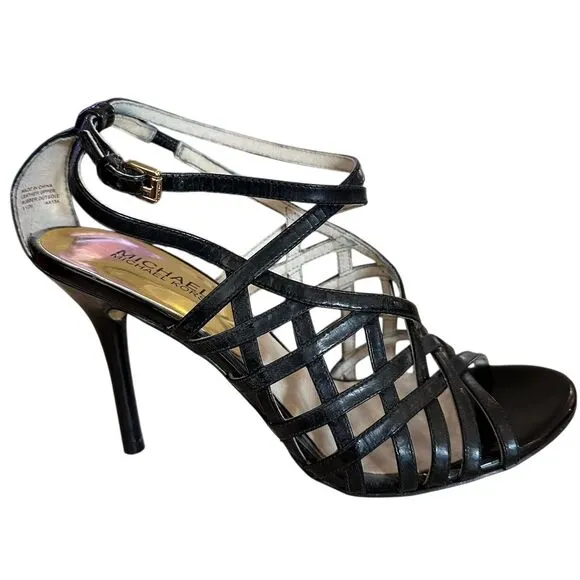Michael Kors Women's Jessie Strappy Stiletto Heels Black Size 8.5