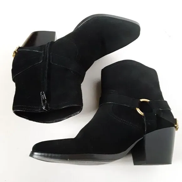 Michael Kors Women's size 6.5M Black Color Suede Harness Ankle Boot