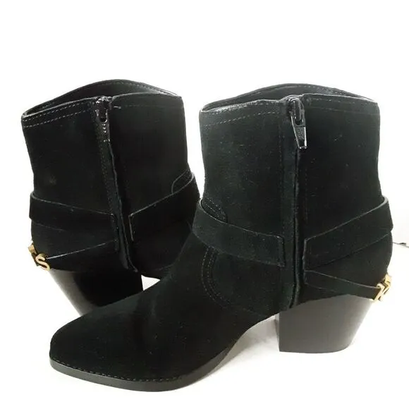 Michael Kors Women's size 6.5M Black Color Suede Harness Ankle Boot