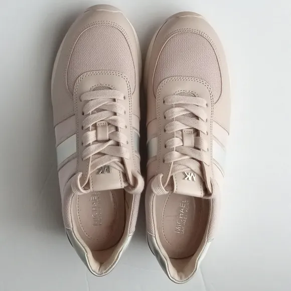 🎁🩷💚🆕️⚜️Michael Kors⚜️🩷💚Women's Maddy Logo Trainer Sneakers Mauve Pink Sz 6