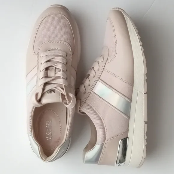 🎁🩷💚🆕️⚜️Michael Kors⚜️🩷💚Women's Maddy Logo Trainer Sneakers Mauve Pink Sz 6