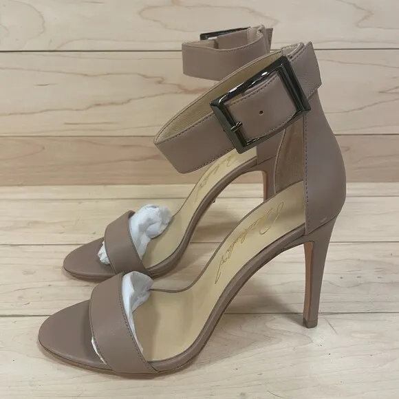 Michaela V Faux Leather Open Toe Ankle Strap Sandals Beige 39 EU