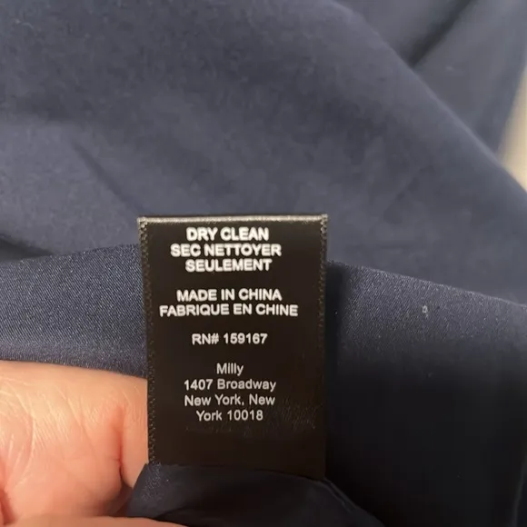 MILLY Gabby Poplin Dress Mini Dress, Navy, Size 4