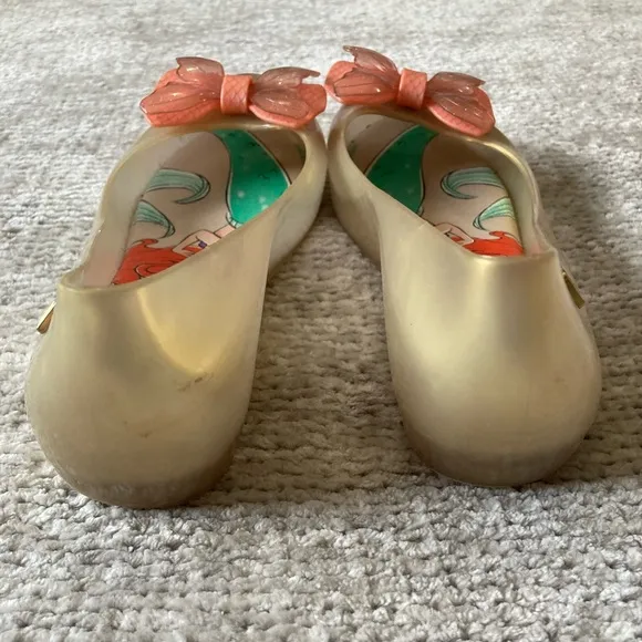 Mini Melissa Disney The Little Mermaid Ariel Sparkle Bow Shoes Girls 3