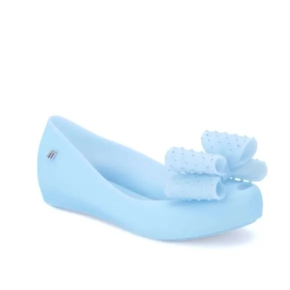 Mini Melissa Little Girl’s Bow Ballet Flats Blue Size 2 NEW NIB