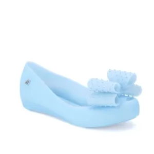 Mini Melissa Little Girl’s Bow Ballet Flats Blue Size 2 NEW NIB