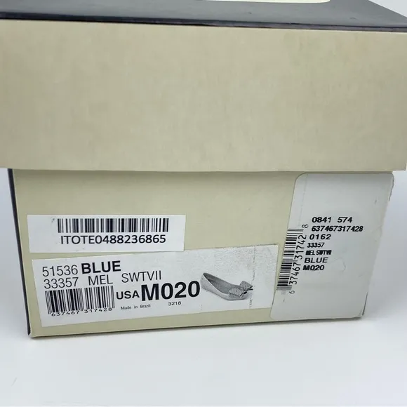 Mini Melissa Little Girl’s Bow Ballet Flats Blue Size 2 NEW NIB