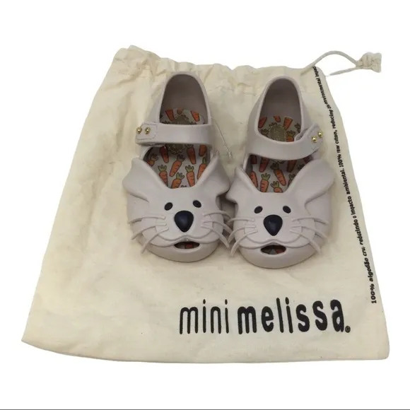 Mini Melissa Scented Bunny Mary Jane Flats in Cream Shoes