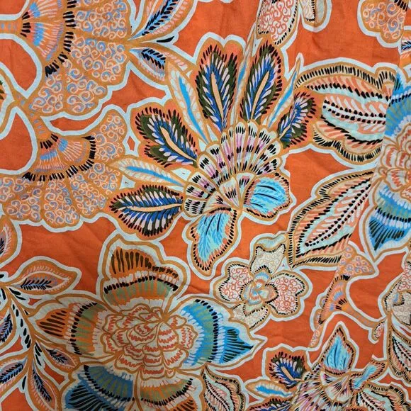 Misa Los Angeles Dana Mae Maxi Dress in Tangerine Flora Cutout Backless Sz L NWT