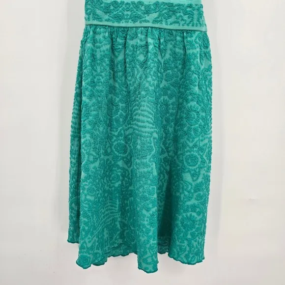 Missoni Knit Dress Sleeveless Open Back Green Floral Print Casual S