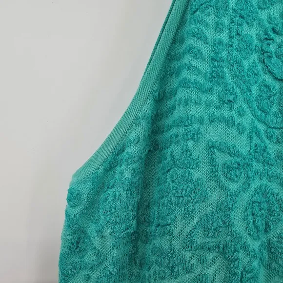 Missoni Knit Dress Sleeveless Open Back Green Floral Print Casual S