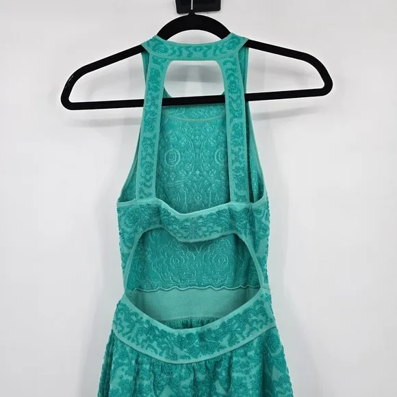 Missoni Knit Dress Sleeveless Open Back Green Floral Print Casual S