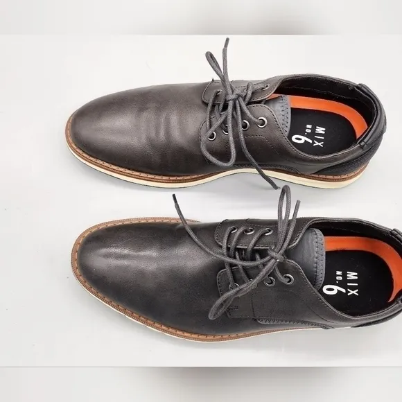 Mix No. 6 Shoe Mens 8.5 M Bache Lace Up Charcoal Black Oxford Casual