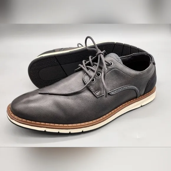 Mix No. 6 Shoe Mens 8.5 M Bache Lace Up Charcoal Black Oxford Casual