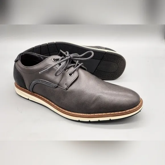 Mix No. 6 Shoe Mens 8.5 M Bache Lace Up Charcoal Black Oxford Casual