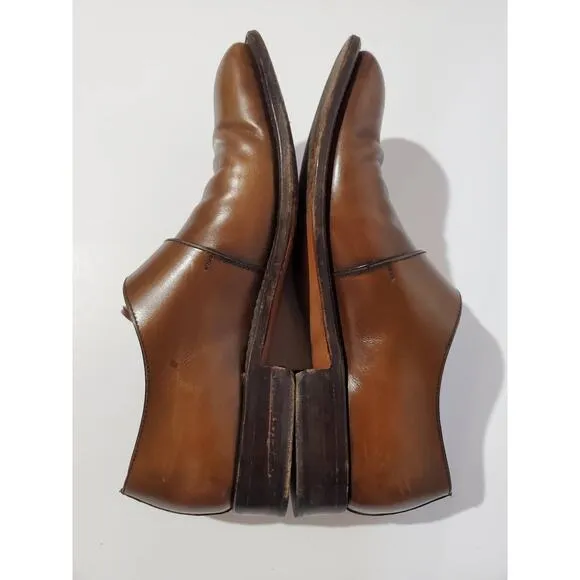 Moreschi Monk Strap Buckle Brown Leather Oxford Loafer Dress Shoes Mens Size 8