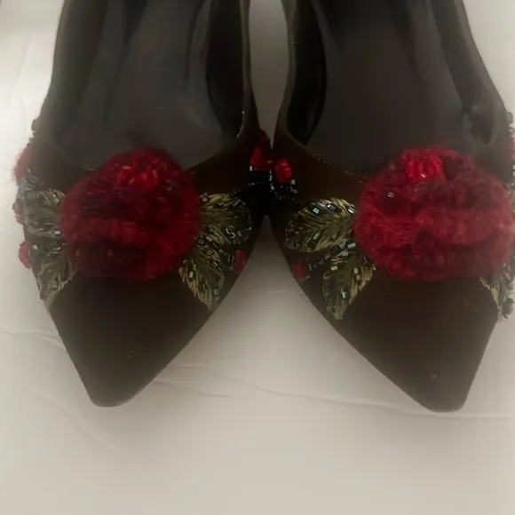 Moschino vintage kitten heeled beaded pumps shoes