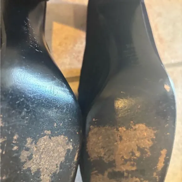 Moschino dress shoes baby doll heels logo pumps velvet y2k vintage