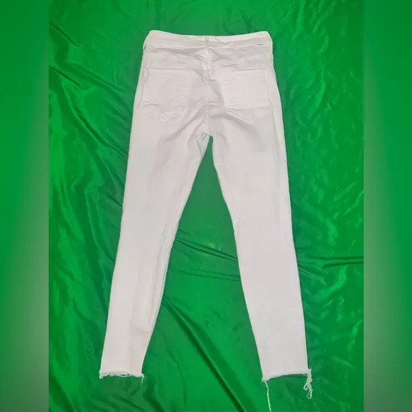 Mother Denim Pixie Ankle Fray Fairest of Them All White Skinny Jeans size 27