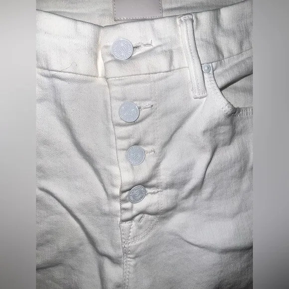 Mother Denim Pixie Ankle Fray Fairest of Them All White Skinny Jeans size 27