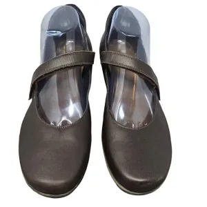 Naot Brown Leather Slip On Mary Jane Shoel 2&quot; Heel 41 US 10 - 10.5