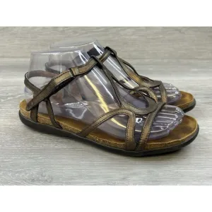 Naot Dorith Women's Sandals Bronze  Leather Hook Loop Strappy Shoes US 7.5