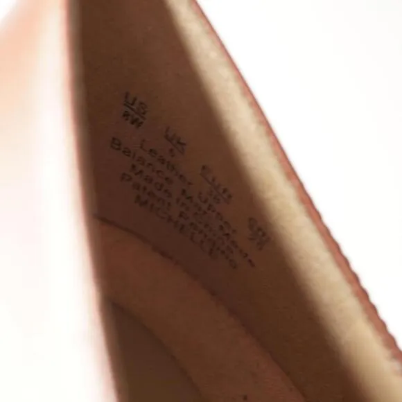 Naturalizer Michelle Pumps Brown Leather Heels 8 Wide Shoes Office Almond Toe