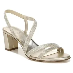Naturalizer Women Vanessa 2 Gold Rhinestone Jeweled Dress Sandals‎ Heels Shoes