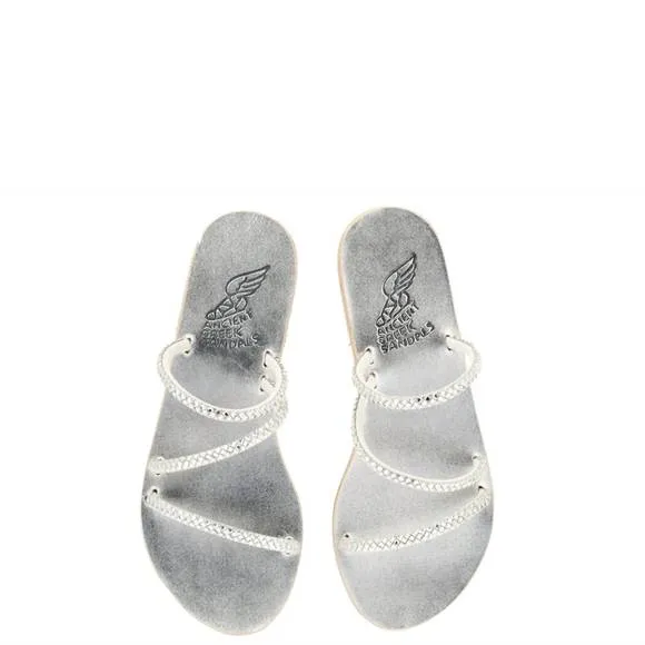 NEW ANCIENT GREEK SANDALS women's polytimi sandals in silver