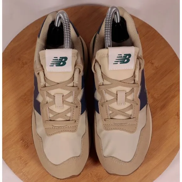 New Balance 237 Running Sneakers Shoes Men 4.5 (womens 6 equiv) tan Blue Suede