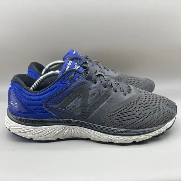 New Balance 940v4 Men Size 12 D Shoes Gray Blue Low Top Running Comfort Sneakers