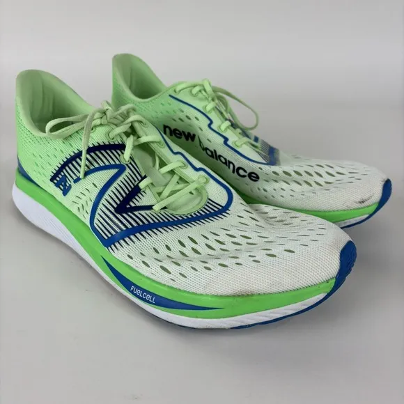 New Balance Men 11.5 D FuelCell SuperComp Pacer Running Shoes in White/Vibrant