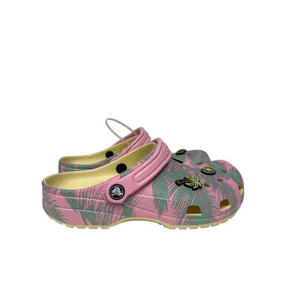 NEW! CROCS Pool Party Classic Spring Break Clog Shoes Women's Size 6 Jibbitz