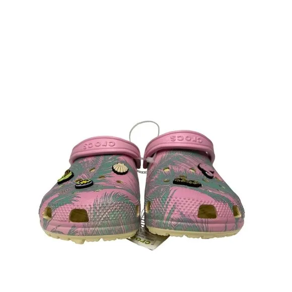 NEW! CROCS Pool Party Classic Spring Break Clog Shoes Women's Size 6 Jibbitz