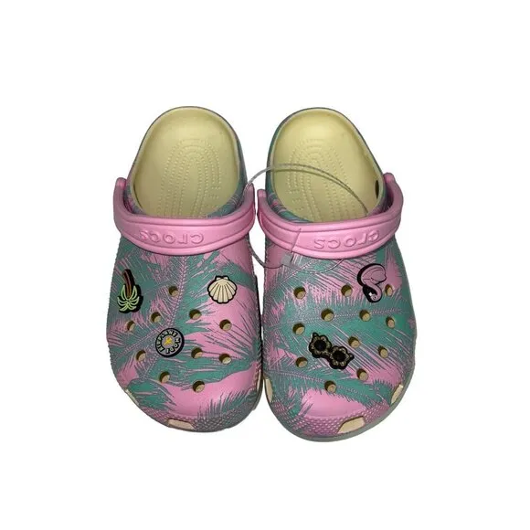 NEW! CROCS Pool Party Classic Spring Break Clog Shoes Women's Size 6 Jibbitz